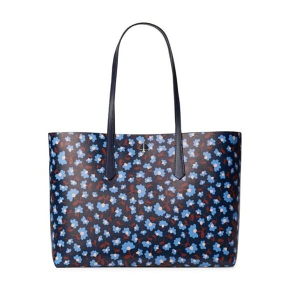 Kate Spade New York Large Molly Party Floral PVC Tote Blazer Blue NWT - Picture 2 of 3
